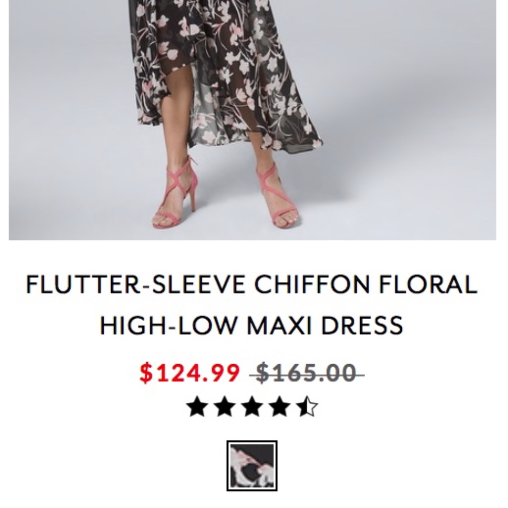 WHBM Floral Flutter Dress Size 4